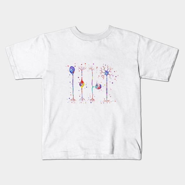 Four types of neurons Kids T-Shirt by RosaliArt